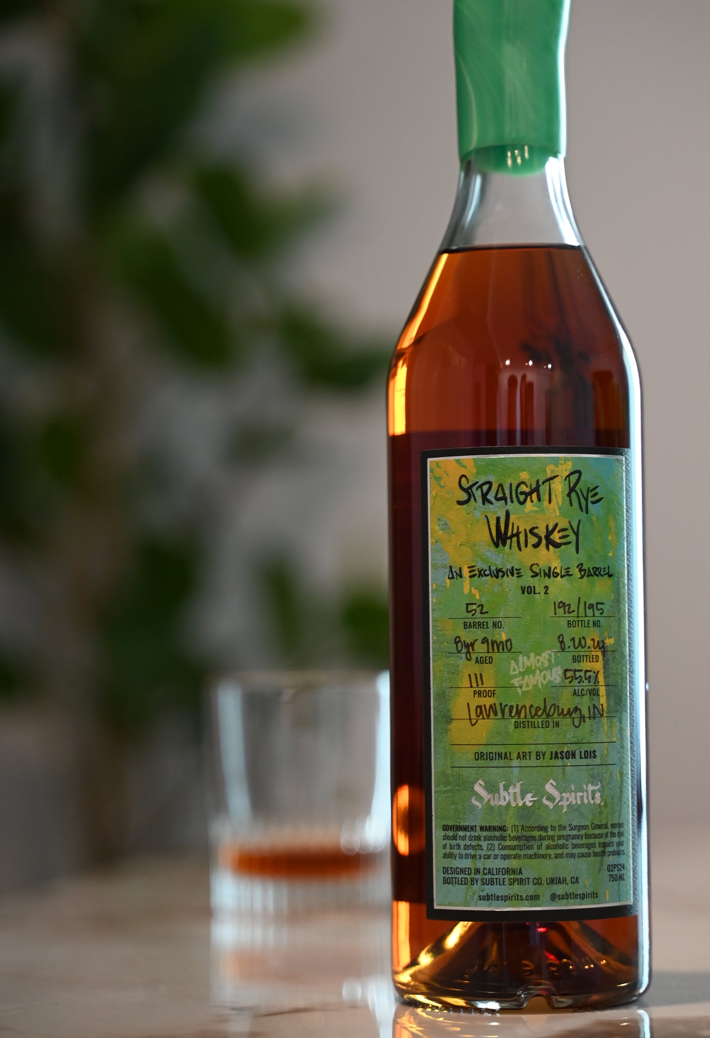 Vol. 2 Single Barrel Rye #52 'Subtle Spirits Seletction'